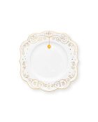 6 weiße, königliche Winterteller — 17 cm