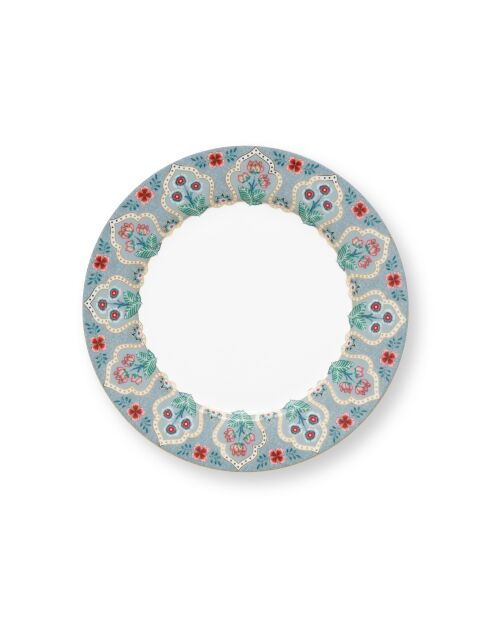 Dessertteller, 21 cm, hellblau, Flower Festival, 6 Stück