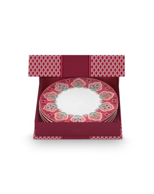 Framboise Flower Festival Geschenkset mit 4 Tellern, 21 cm
