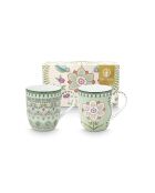 Coffret 2 petits mugs Lily & Lotus verts - 145ml