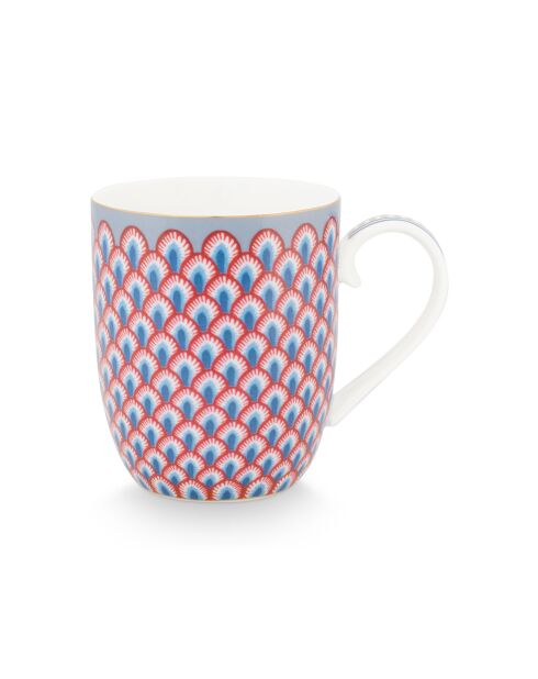 Scallop Flower Festival kleine Tasse rot/hellblau - 145 ml