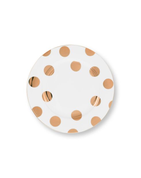 Set de 2 platos Dot Delight blanco/dorado - 23 cm