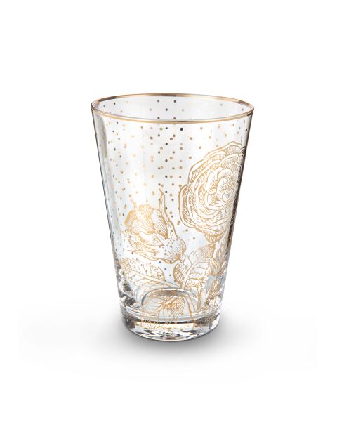 Vaso de 6 vasos de agua Golden Dots Royal Glassware, transparente, 370 ml