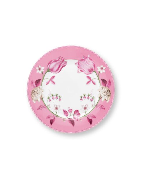 6 Assiettes Jolie Tulipe rose - 23cm