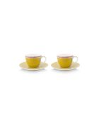 Coffret 2 Paires tasses café La Majorelle Jaunes - 120ml