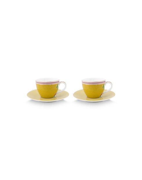 Set van 2 paar gele koffiekopjes van La Majorelle - 120 ml