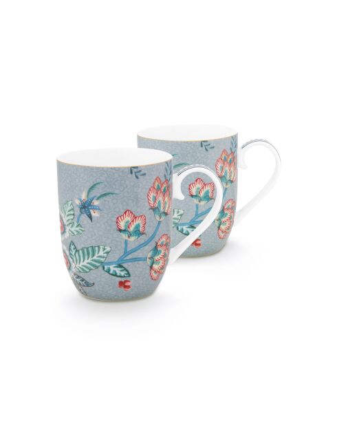 Set mit 2 kleinen hellblauen Flower Festival-Bechern — 145 ml