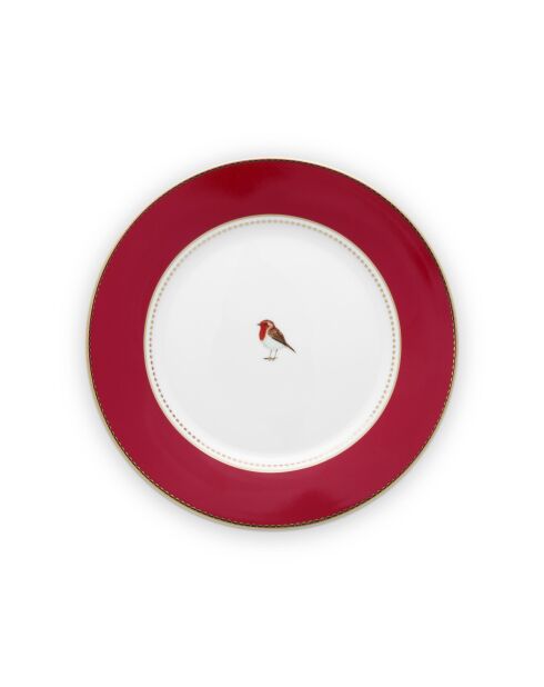 Plato de postre rojo 6 Love Birds, 21 cm
