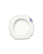 6 königsweiß dekorierte Suppenteller — 23,5 cm