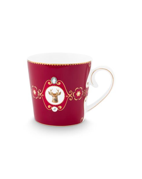 Mug L Love Birds Medallion Cerf rouge - 8 x H 9 cm