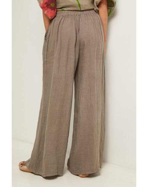 Taupefarbene Leinenhose Ibiscus