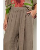 Taupefarbene Leinenhose Ibiscus