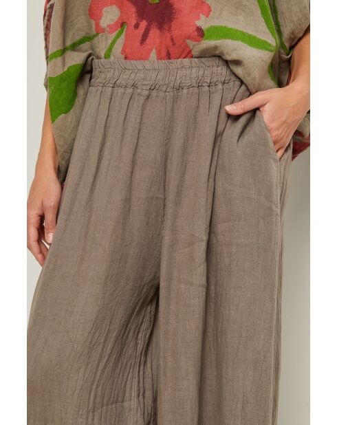 Taupefarbene Leinenhose Ibiscus