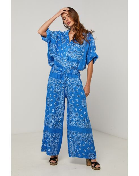 Königsblaue Leinenhose Jaron