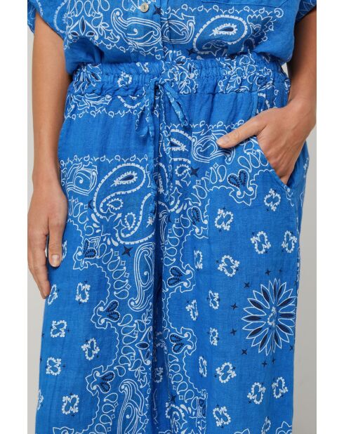 Königsblaue Leinenhose Jaron