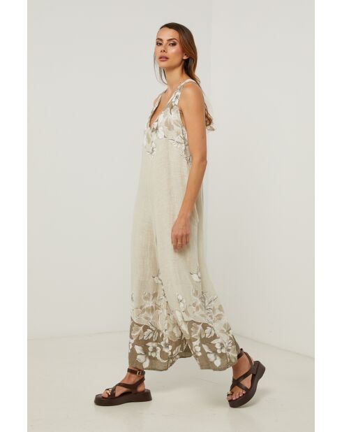 Labelys beigefarbener Leinenoverall