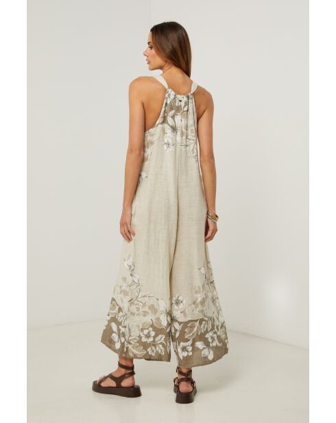 Labelys beigefarbener Leinenoverall