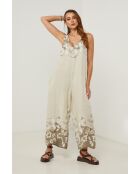 Labelys beigefarbener Leinenoverall