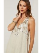 Labelys beigefarbener Leinenoverall