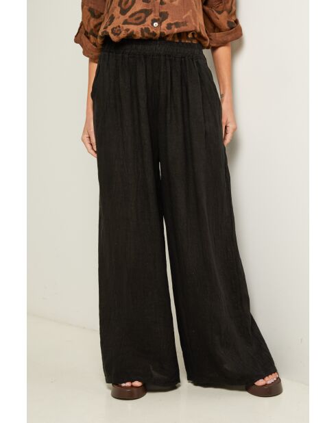 Zwarte linnen broek Ibiscus