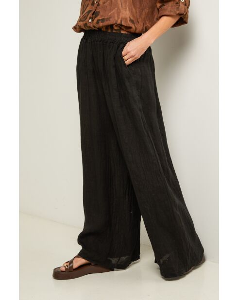 Zwarte linnen broek Ibiscus