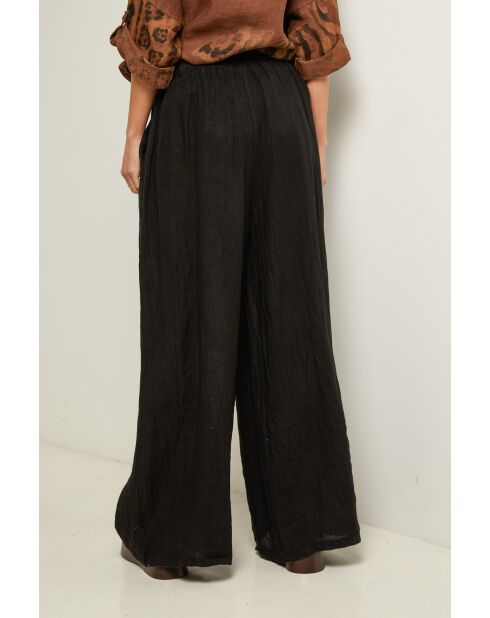 Zwarte linnen broek Ibiscus