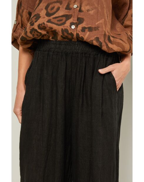 Zwarte linnen broek Ibiscus