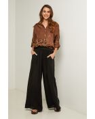 Zwarte linnen broek Ibiscus