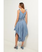 Iwel indigokleurige linnen jurk