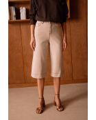 Pantaloni Olivierra in cotone taupe grezzo