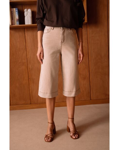 Pantaloni Olivierra in cotone taupe grezzo