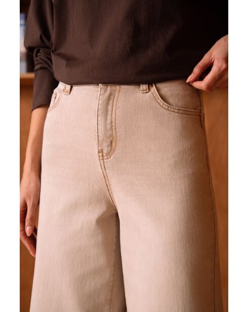 Pantaloni Olivierra in cotone taupe grezzo