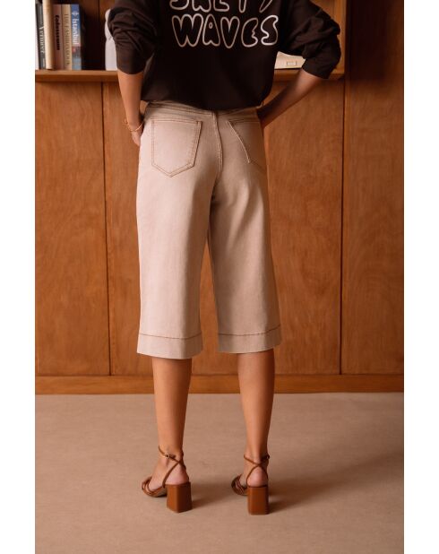 Pantaloni Olivierra in cotone taupe grezzo