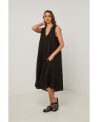 Zwarte linnen jurk van Merkiel