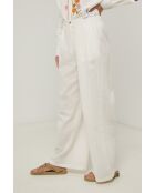 Pantaloni Carbi ecru in cotone