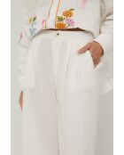 Pantaloni Carbi ecru in cotone