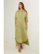 Irine limoengroene linnen jurk