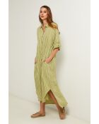 Irine limoengroene linnen jurk