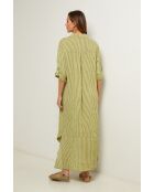 Irine limoengroene linnen jurk