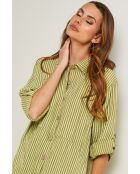 Irine limoengroene linnen jurk