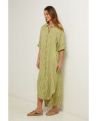 Irine limoengroene linnen jurk