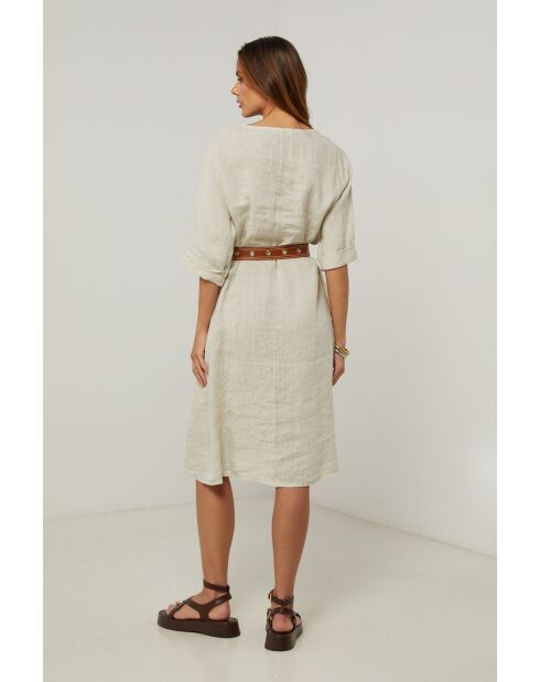 Beiges Leinenkleid Galinia
