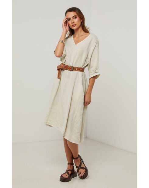 Beiges Leinenkleid Galinia
