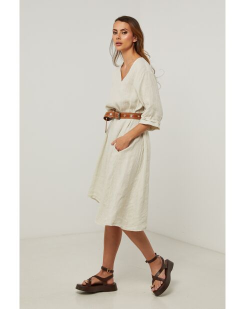 Beiges Leinenkleid Galinia