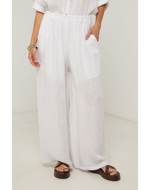 Weiße Leinenhose Ibiscus