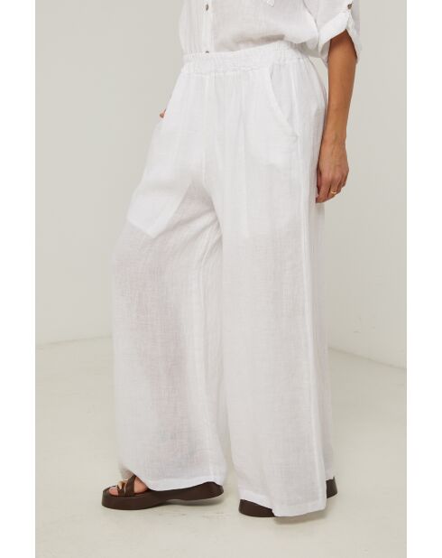 Weiße Leinenhose Ibiscus