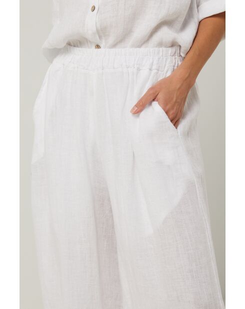 Weiße Leinenhose Ibiscus