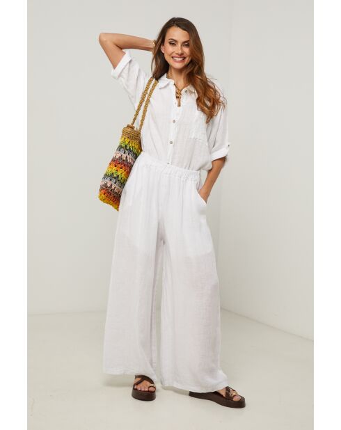 Weiße Leinenhose Ibiscus