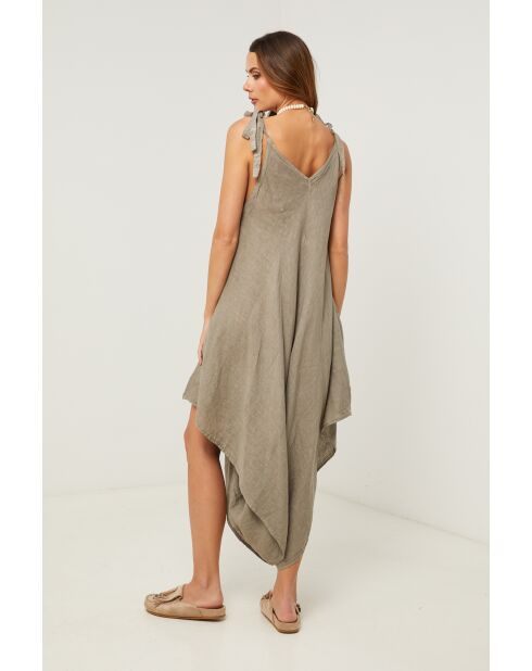 Taupefarbenes Leinenkleid Iwel