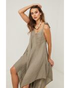 Taupefarbenes Leinenkleid Iwel